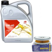 MotoröL Set 5W-40 5 Liter + ÖLfilter SH4765 FüR Mercedes 190 W201 124 Coupe C124
