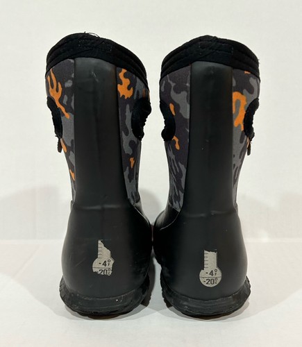 Bogs York Neo Camo Pull On Boots Waterproof Black Rain Snow Little Boys Size 7 - Picture 4 of 9