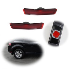 For Lincoln Mkx 2007-2010 Rear Bumper Side Marker Light Reflector Red Covers Kit