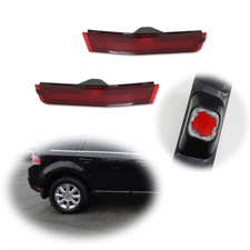 For Lincoln MKX 2007-2010 Rear Bumper Side Marker Light Reflector Red Covers Kit