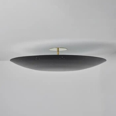 1960Mid Century Modern Rust Pendant Sputnik Large Shade Ceiling Chandelier by LD
