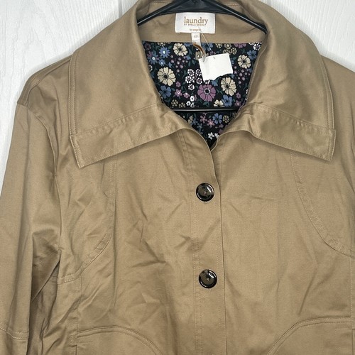 ¡NUEVO! Chaqueta de bombardero forrada con estampado Laundry SHELLI SEGAL L1SR7025, 12 - Taladro caqui - Imagen 2 de 7
