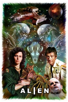 alien a5. original druck.kunstwerk.von paul winters