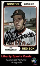 1974 Topps  Bob Montgomery #301 Authentic Autographed Card Boston Red Sox