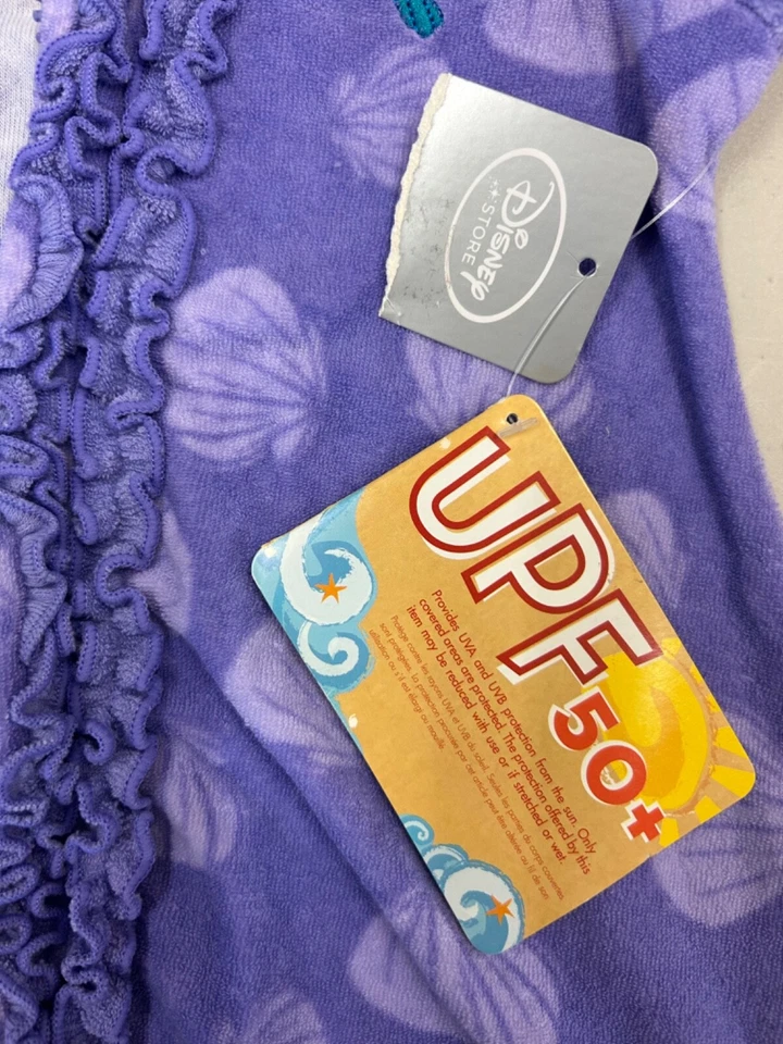 Encubrimiento de Natación Ariel Talla 4 Niña Terry Cremallera Capucha Sirena Púrpura Platija Foto 4 de 4