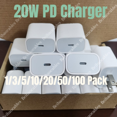 20W USB-C Fast Charger Power Adapter Block For iPhone 15 14 13 12 11 Samsung Lot