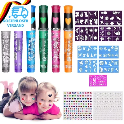 ILAMDEETEK 6 Tattoo Stifte Kinder,Glitzer Tattoo Stifte Für Die Haut,Glitzer Tattoo Set Kin