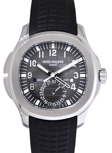Patek Philippe Aquanaut 5164 Travel Time Steel & Rubber 40mm Watch B/P '16 5164A