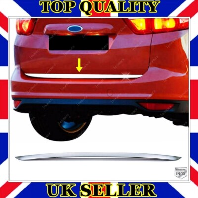 Chrome Rear Trunk Bottom Trim STAINLESS STEEL For Ford C-MAX II 2010-UP