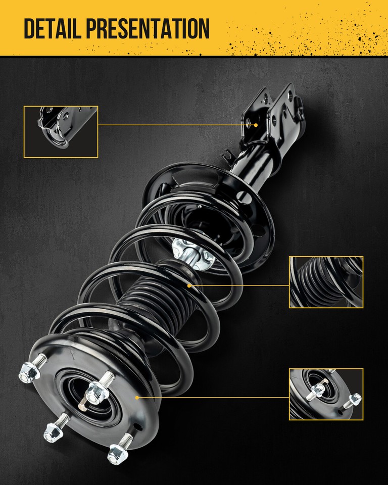 Complete Strut & Shock Absorber Set For Scion XB 2008-2015 – Front & Rear Hydraulic Struts With Coil Springs, Replaces 11421, 11422, 5687