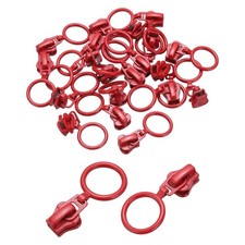 20Pcs, Zipper Sliders 5 Metal Zipper Replacement with Zip Pull Red