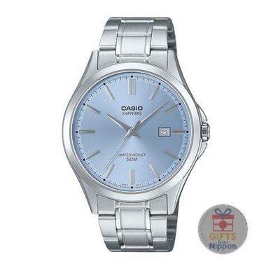 Casio MTS-115D-2A2 Analog Quartz Watch Silver Case Light Blue Dial 41mm New