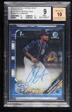 2019 Bowman Draft Chrome Pick Blue Wave Refractor CJ Abrams BGS 9 MINT Auto 0b0