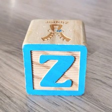 Vintage Letter Z Wooden Alphabet Block Replacement Crafts Supply 1.75x1.75" B