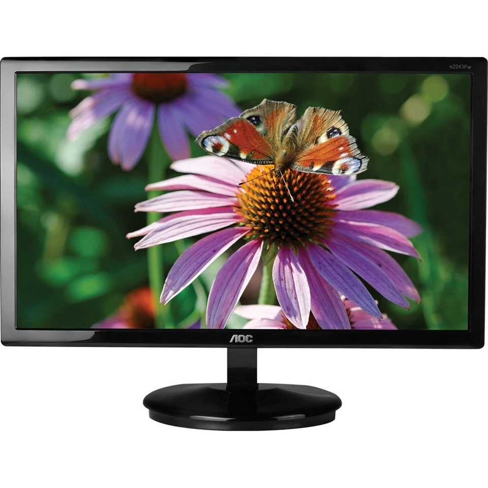 21.5" AOC Monitor DVI VGA Touch Control Base 1920x1080 250cd/m2 50M:1 e2243fwk - Image 2 of 4
