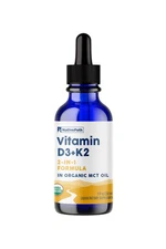 NativePath Vitamin D3+K2 - 2000IU w/ Organic MCT Oil, 1 Oz, 30 Servings