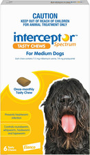 Spectrum Heartworm & Wormer Chew for Dogs 11-22Kg - 6 Pack