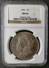 1887 $1 Morgan Silver Dollar NGC MS64