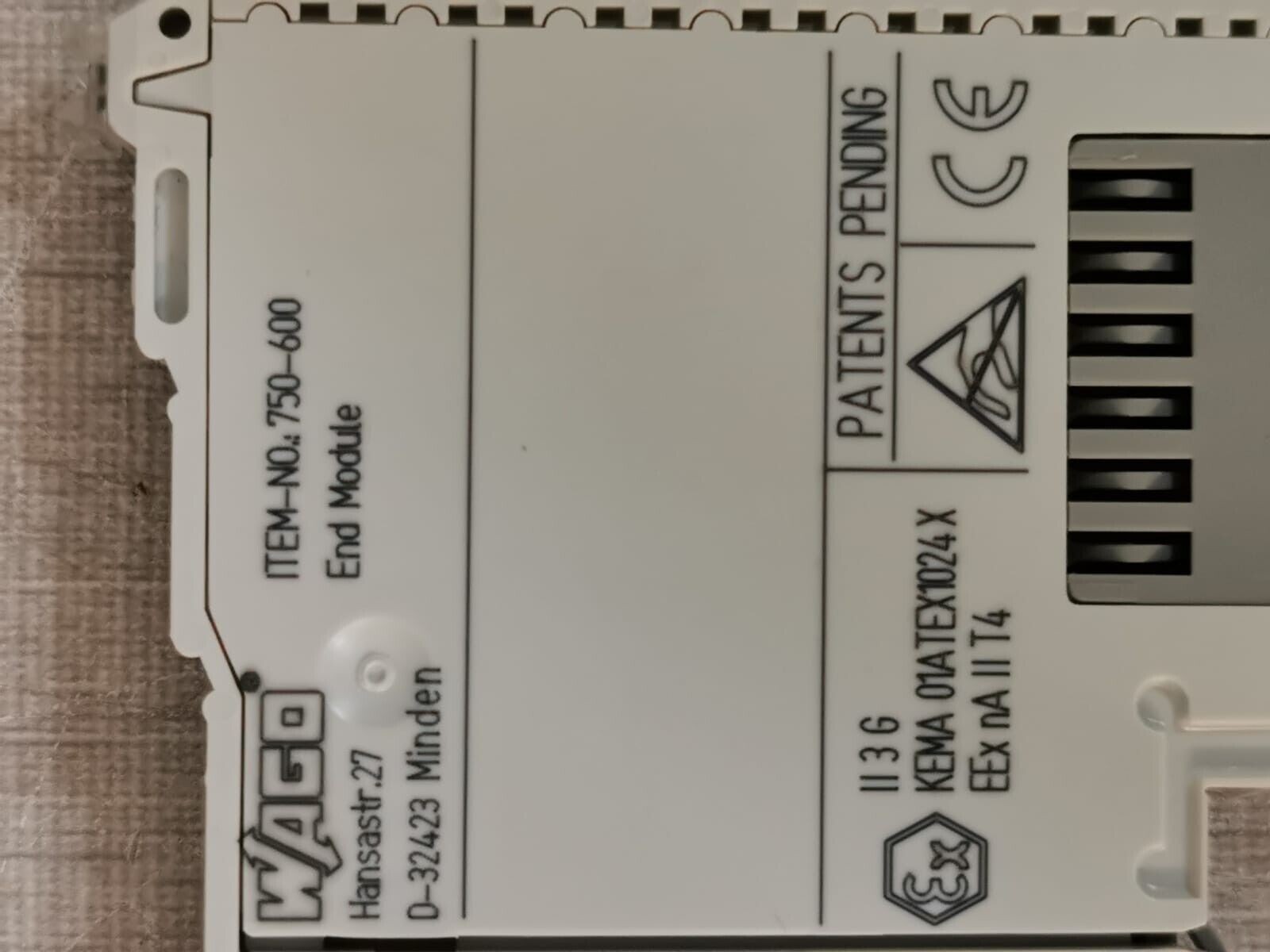 WAGO 750-600 WAGO 750-600 BUS END TERMINAL MODULE - Only Box 2