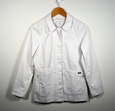 Women's Figs The Tala Modern Lab Coat Solid White Sz S