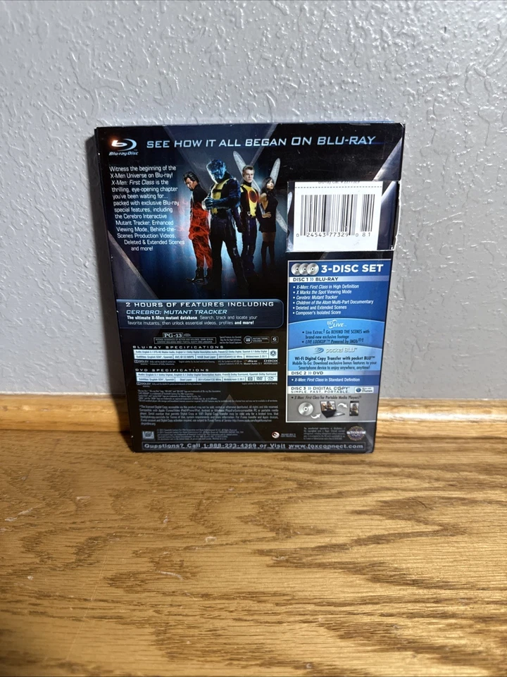 X-Men: First Class (Blu-ray/DVD/Digital, 3-Disc Set) w/slipcover - Image 2 of 4
