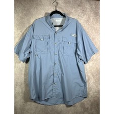 Columbia Bahama II Shirt Mens Large Blue Fishing Vented Button Down Omni Shade