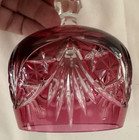 Vintage Cut To Clear Ruby Red Dinner Bell Beautiful Pattern Includes Starburst — photo 2
