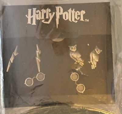 Harry Potter 3 Earrings Set Lightning Bolt Hedwig Glasses 