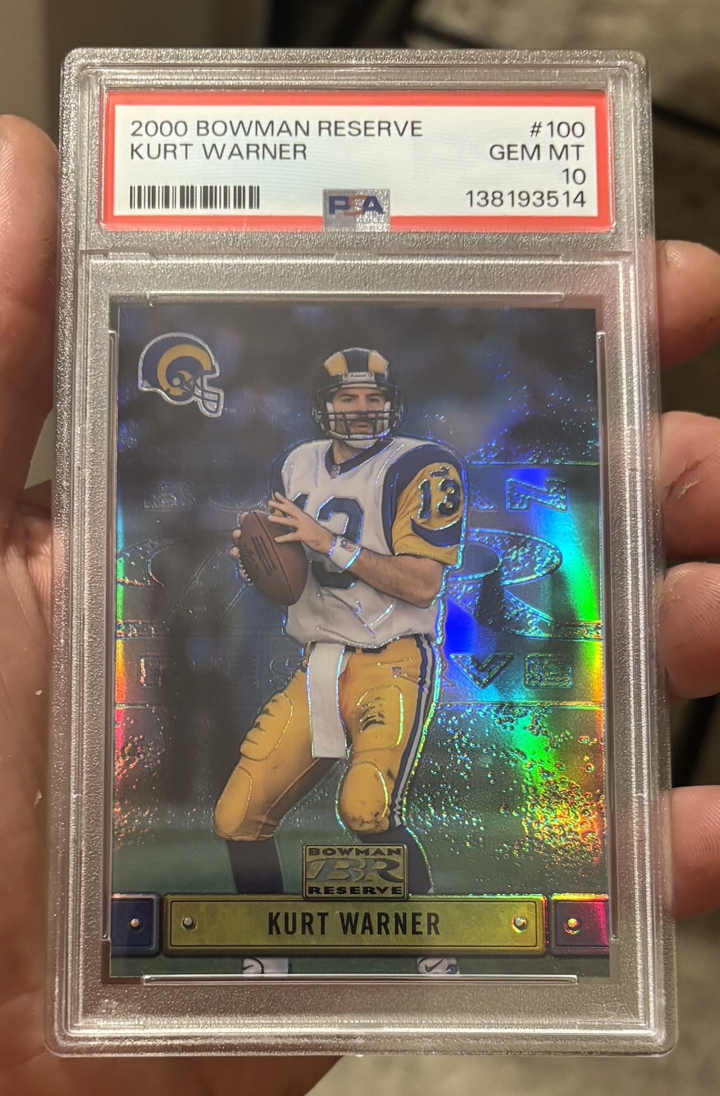 2000 Bowman Reserve - Kurt Warner #100 PSA 10