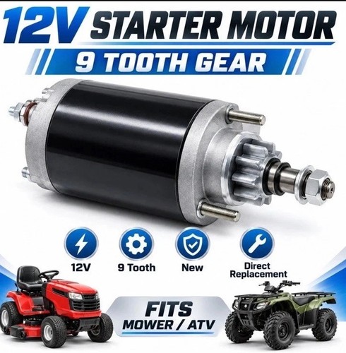 12V Electric Starter Motor 9 Tooth Gear Universal Small Engine for ...
