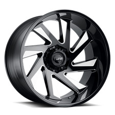 20x10 Tuff Tu T1b Gloss Black Milled Spokes Left Directional Wheel 5x5 -23mm