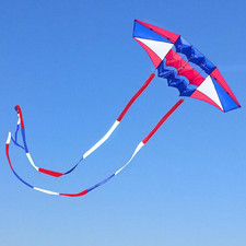 Beach Kites for Adults Large with Long Tail, 98 Inches Super Easy Flyer 3D Rainb
