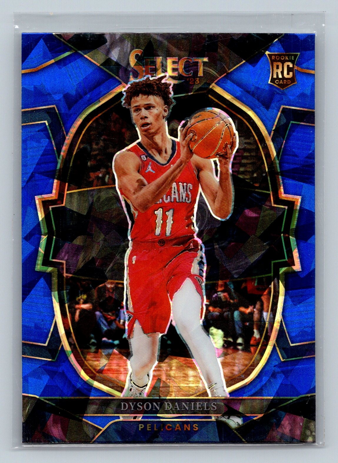 2022-23 Panini Select #67 Dyson Daniels Blue Cracked Ice Prizm Rookie Pelicans