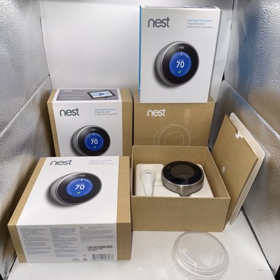 Nest Learning Thermostats 2nd Generation in Stainless Steel Lot Of 3 Parts Only