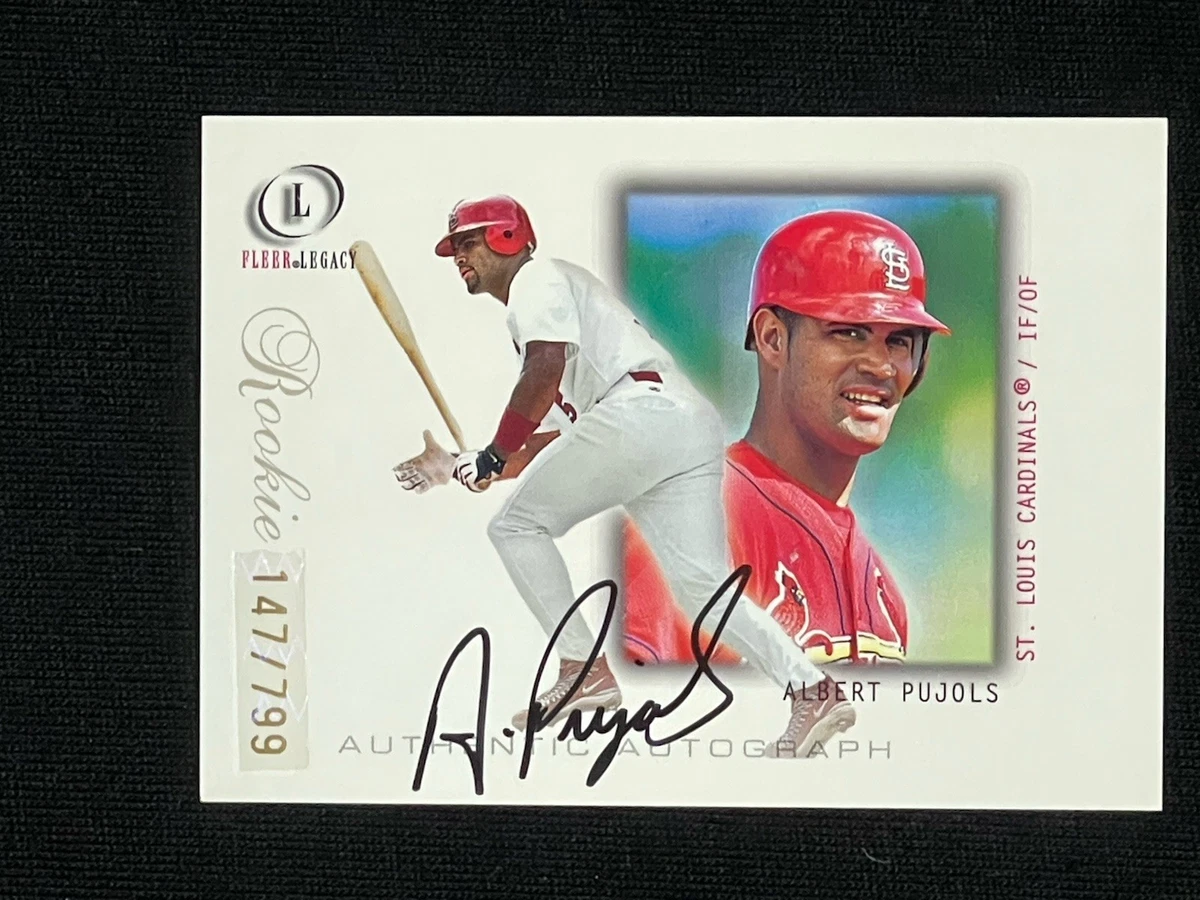 Albert Pujols Fleer Autographed Baseball Sports Trading Cards for