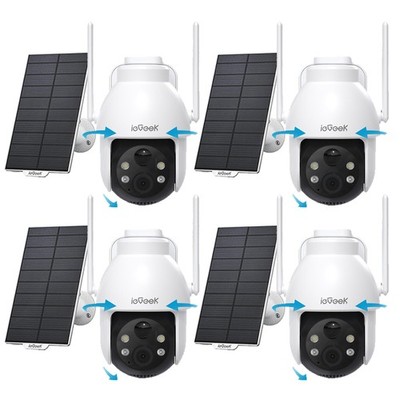 ieGeek 3MP 2K Solar Überwachungskamera Aussen WLAN 360° Ansicht 2-Wege-Audio