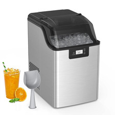 Stainless Steel Nugget Ice Maker - 44 lbs/day, Self-Cleaning Convenience
