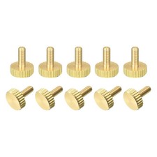 10Pcs Brass Knurled Thumb Screws, M3x8mm Flat Grip Bolt Knobs Fasteners