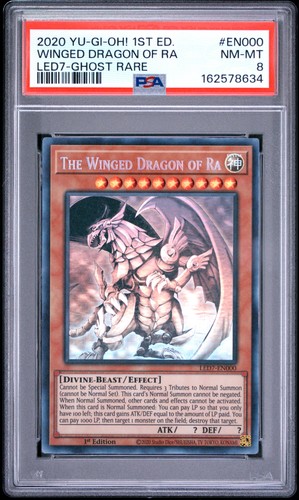 The Winged Dragon Of Ra LED7-EN000 1st Edition-Ghost Rare Yugioh PSA 8 *634