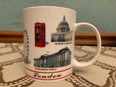 E&W London Points of Interest Images in London Ceramic Souvenir Coffee Mug