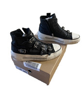 Pristine Ash Rainbow Buckle High Top Sneakers Black Leather w/ Box EU 40 US 10