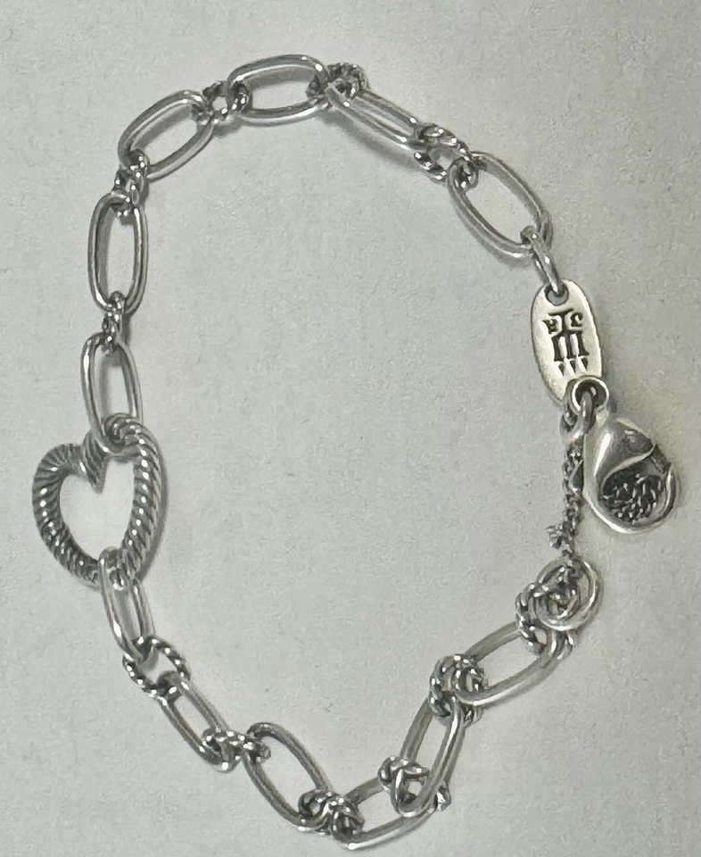Вышедший на пенсию браслет-сердце из чистого серебра James Avery 7,5 дюйма 10 г JA Hallmark - Изображение 2 из 4