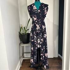 Eliza J Floral High/Low Faux Wrap Chiffon Dress size 4