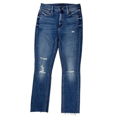 Mother Mid Rise Dazzler Ankle Fray Jeans Weekend Warrior Sz 25 Distressed READ