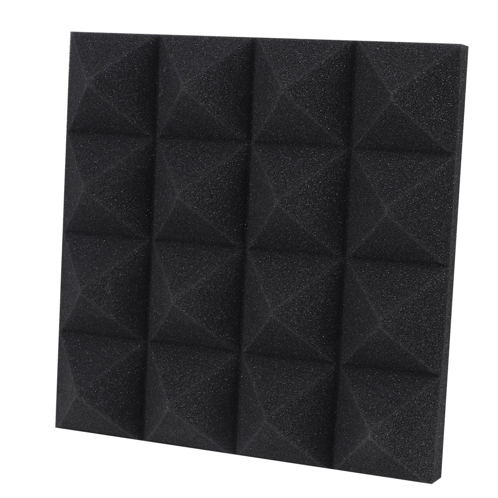 6pcs Pyramid Shape Sound Absorbing Cotton Foam Acoustic Panels For Indoor Sound