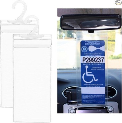 2 PCS Universal Handicap Placard Holder for Sun Visor, 11.6'' x 5'' Color: 2 PCS