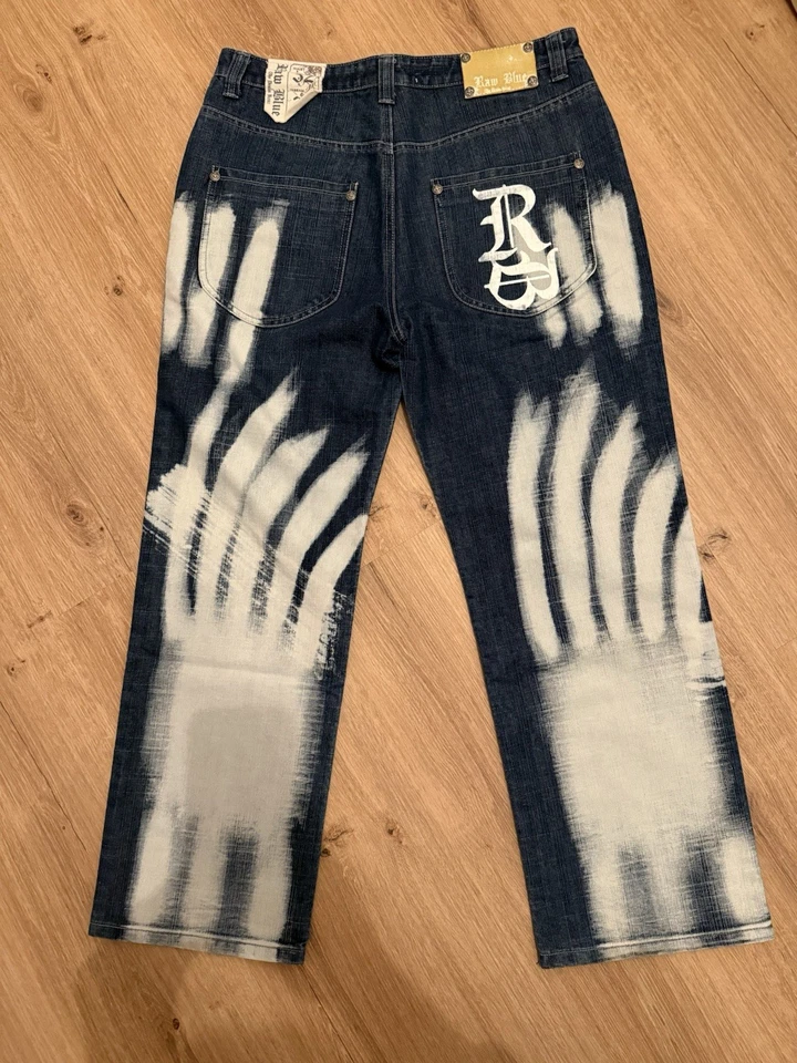 Raw Blue Legacy Jeans Bleached Größe 32/30 Vintage Streetwear Hip Hop - Bild 2 von 4