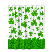 Green Clover Shower Curtain for St. Patrick's Day Decoration