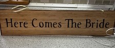 Large 2-sided Wooden Handmade Wedding Sign Here Comes The Bride  Just Married