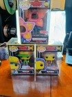 Complete Blacklight Stranger Things Funko Pop! Set W/ Pop! Prot 11/Demo/Dustin
